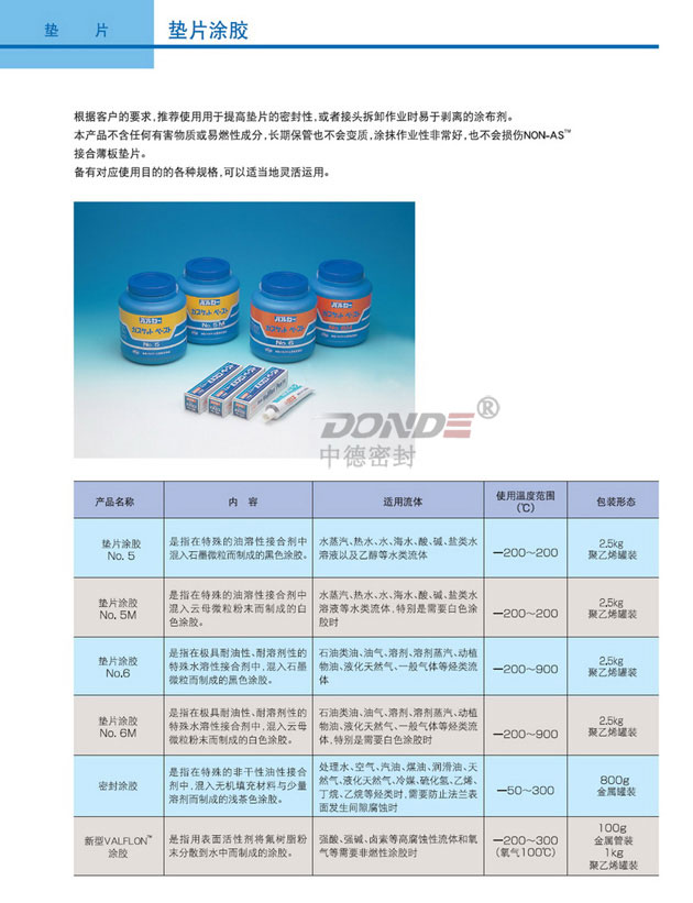 VALQUA华尔卡垫片密封胶